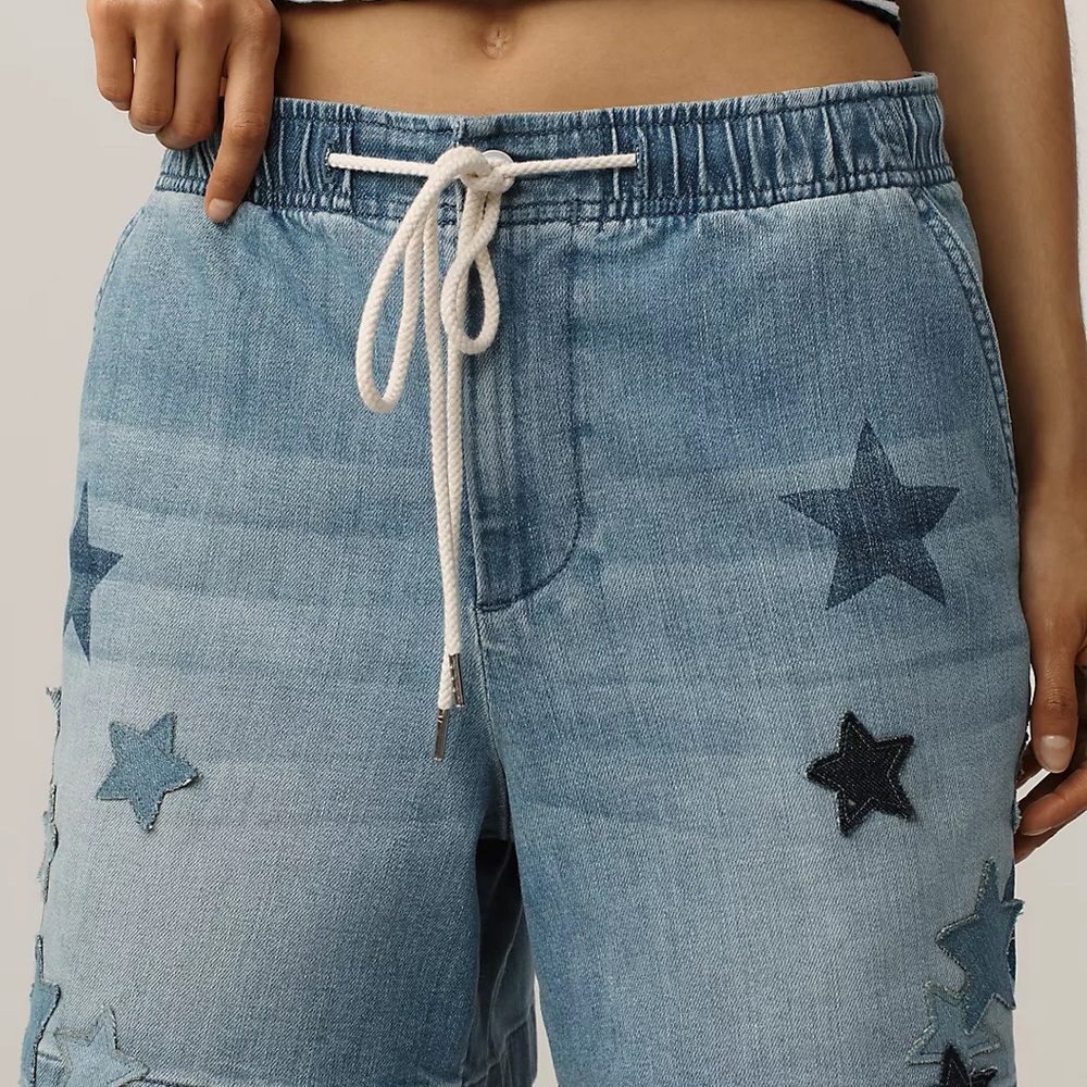 Pilcro Star-Embellished PJ Pull-On Shorts